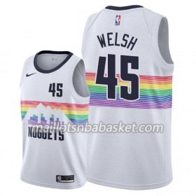 Maillot Homme Denver Nuggets Thomas Welsh 45 2018-19 Nike City Edition Blanc Swingman